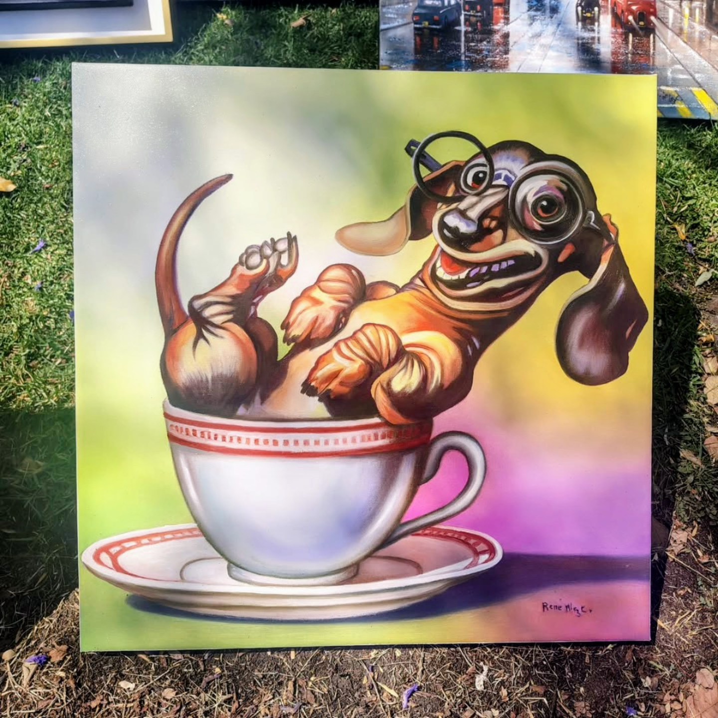 cuadro pintado al oleo, retrato realista